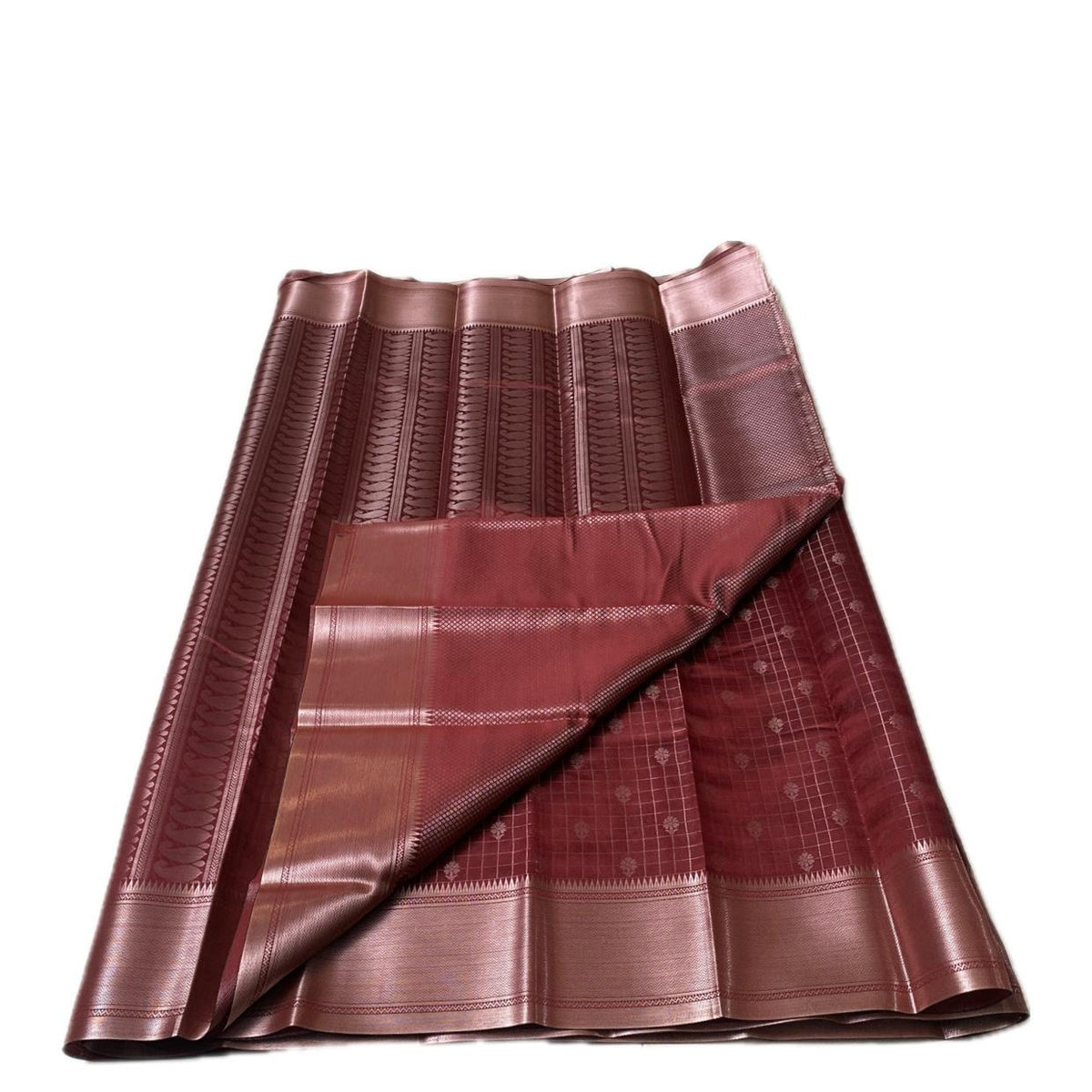 Radhima Royal Checks Silk Saree with Golden Zari