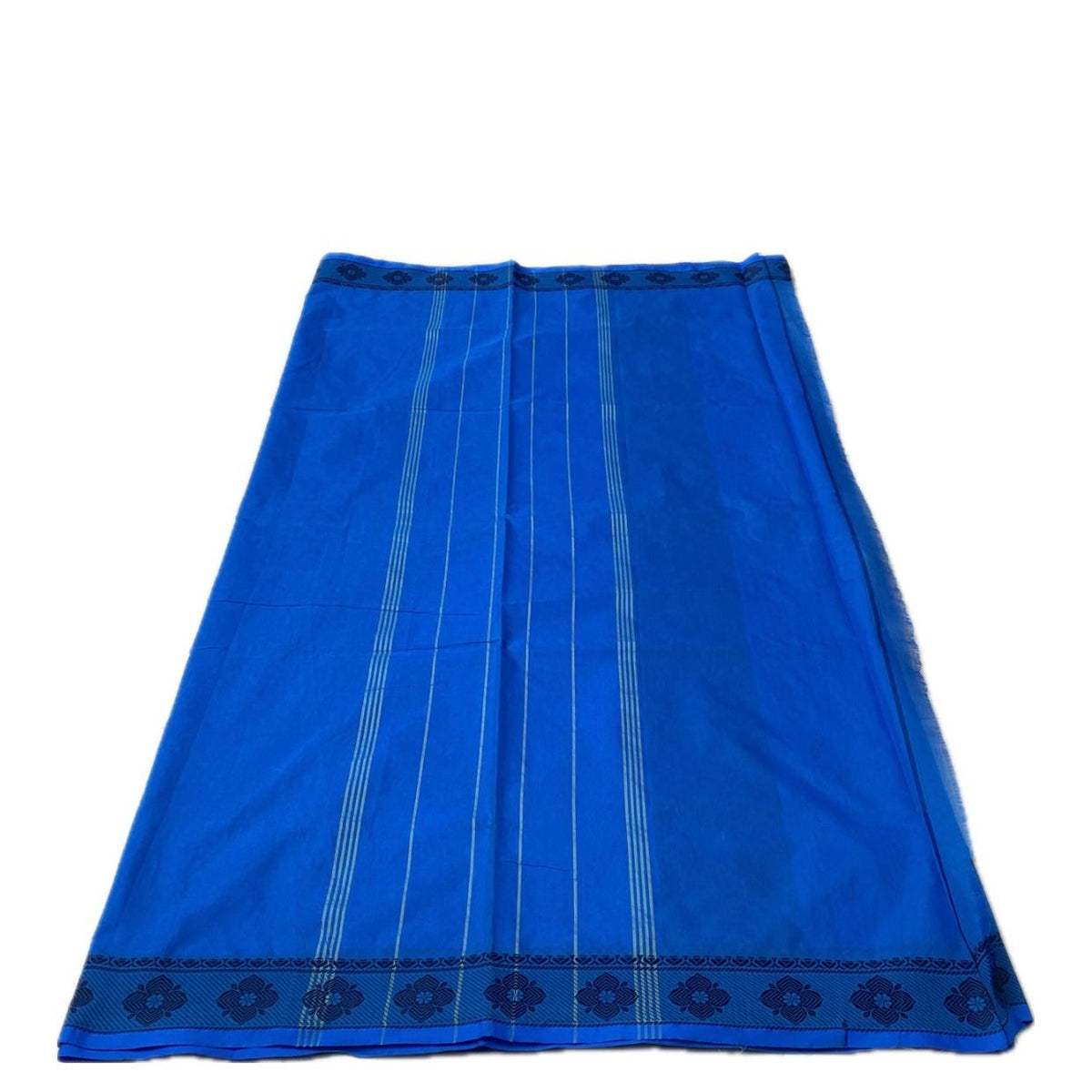 Royal Blue Linen Saree with Black Border