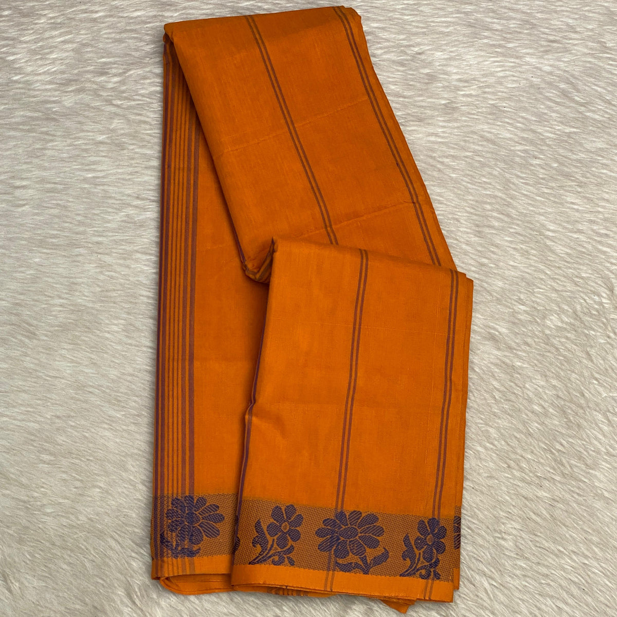 Mustard Yellow Linen Saree with Black Border
