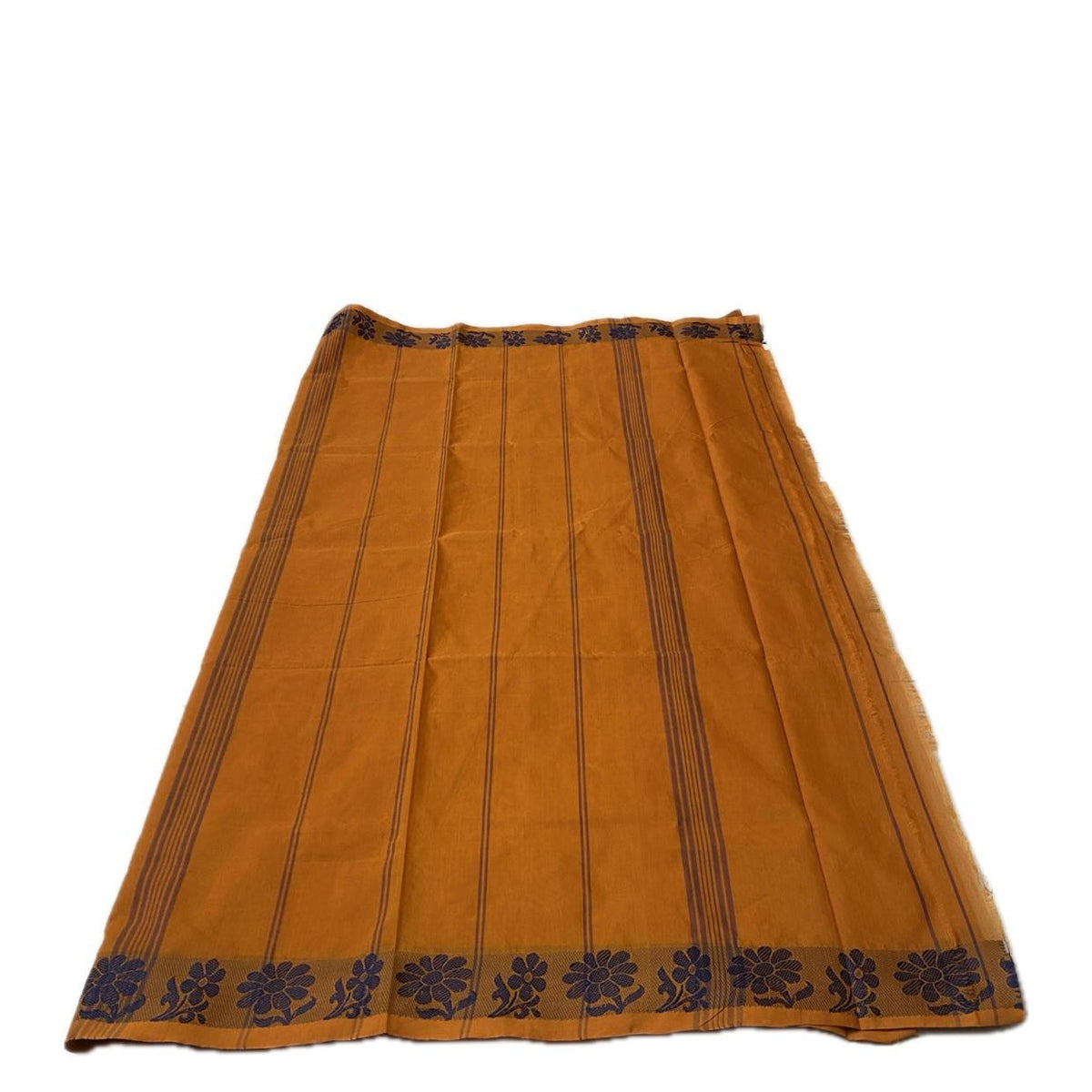 Mustard Yellow Linen Saree with Black Border