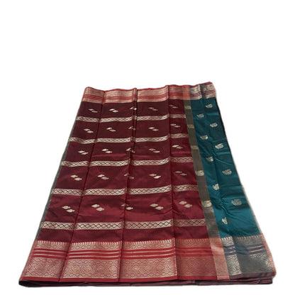 Traditional Golden Border Silk Saree Green