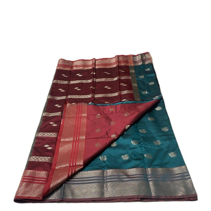 Traditional Golden Border Silk Saree Green