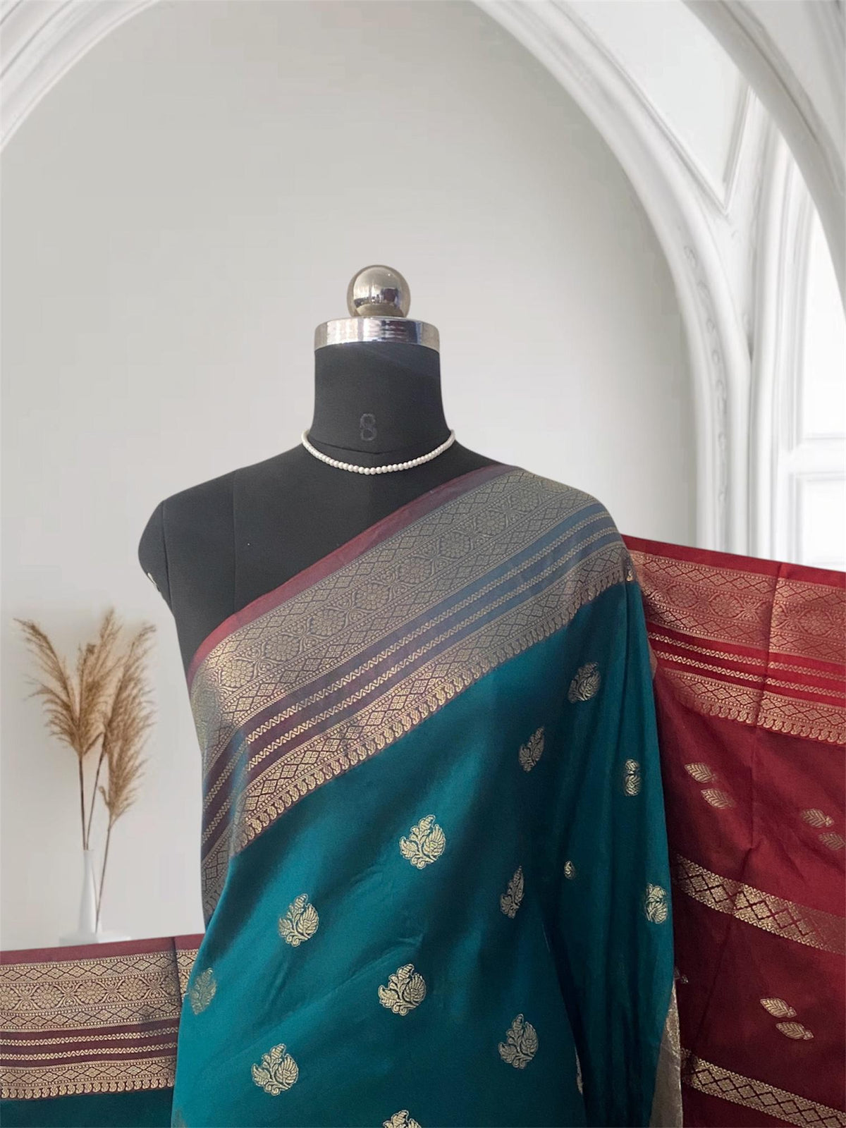 Traditional Golden Border Silk Saree Green