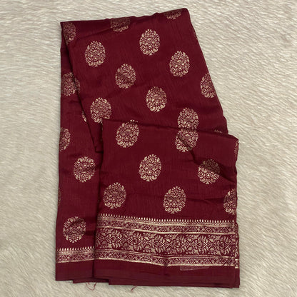Vaigha Vichitra Jalar Kashmiri Silk Maroon Dress Code