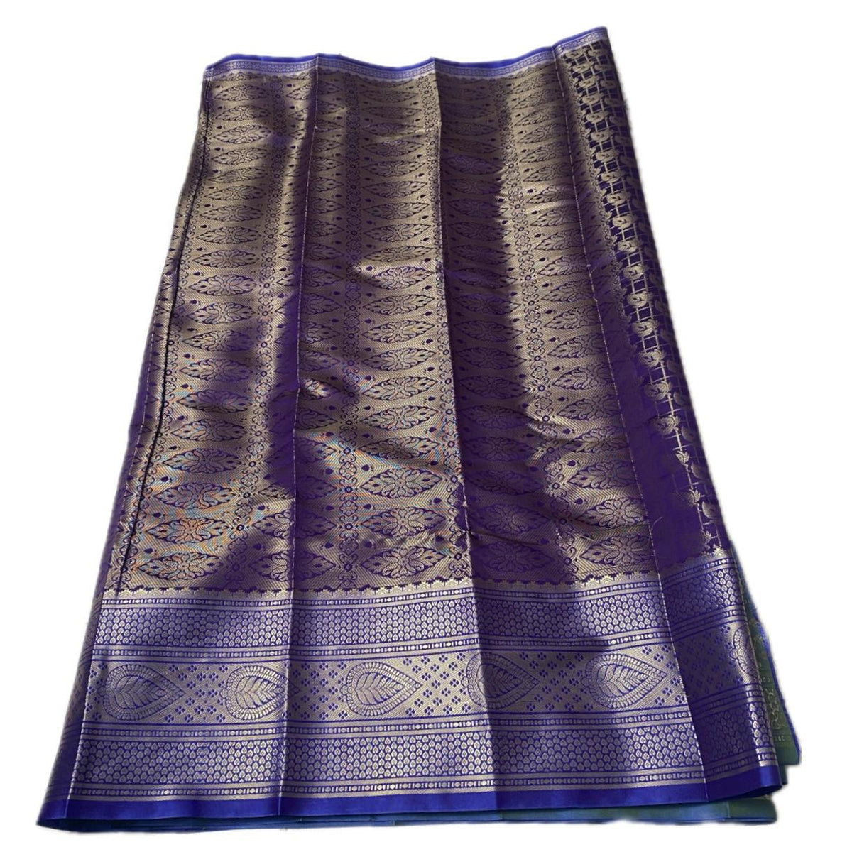 Wedding Silk Green and Blue Combination Saree