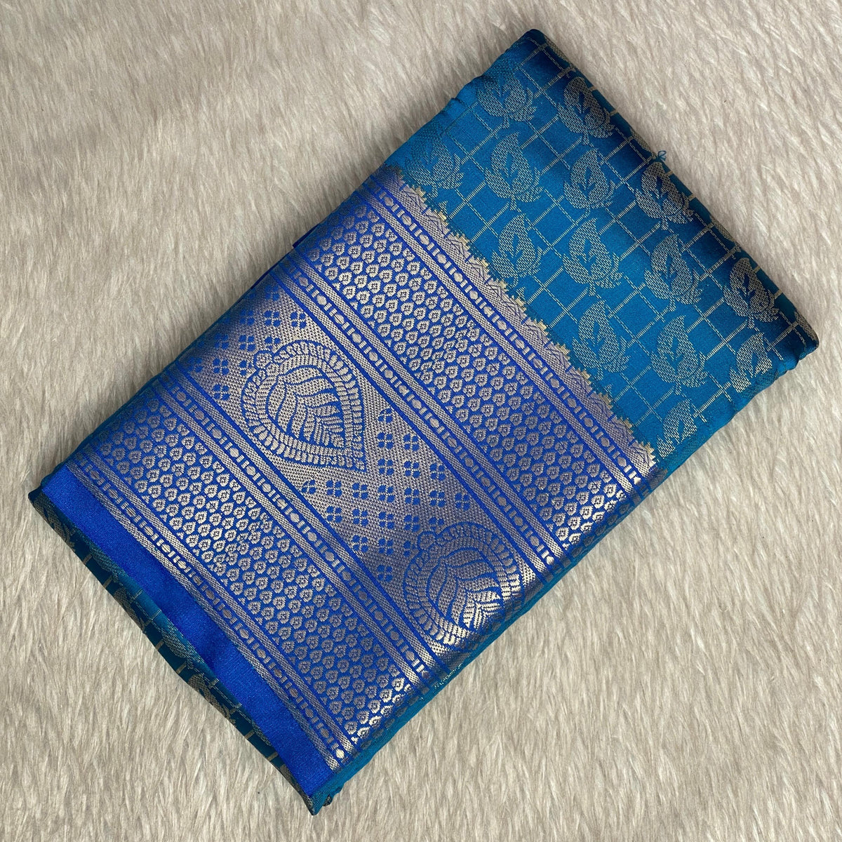 Wedding Silk Saree in Blue Combination