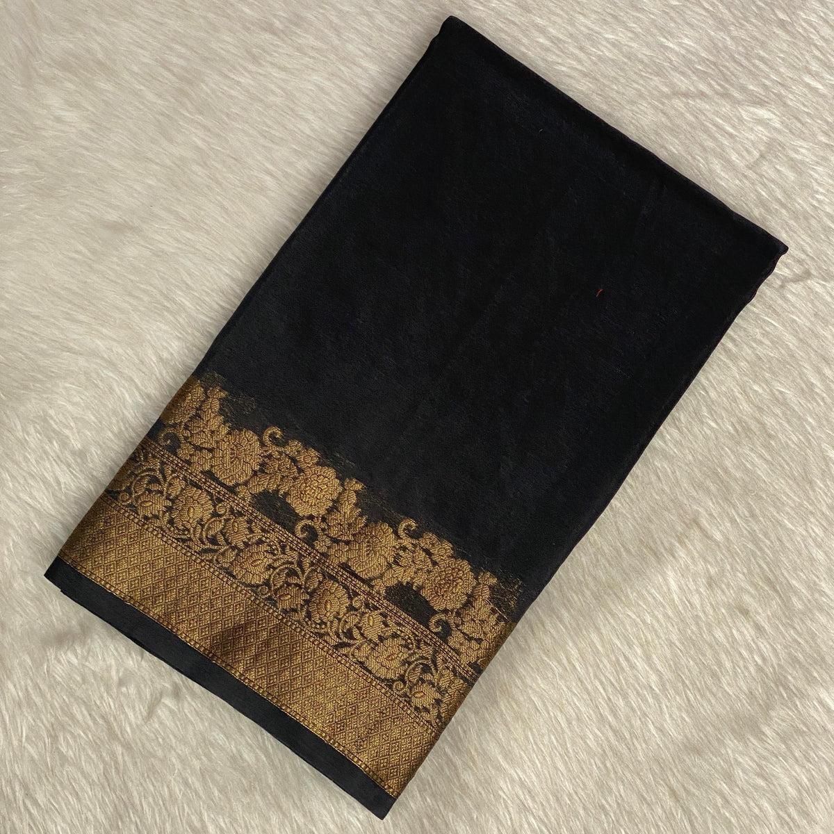 Devasena Black with Floral Border