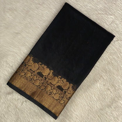 Devasena Black with Floral Border