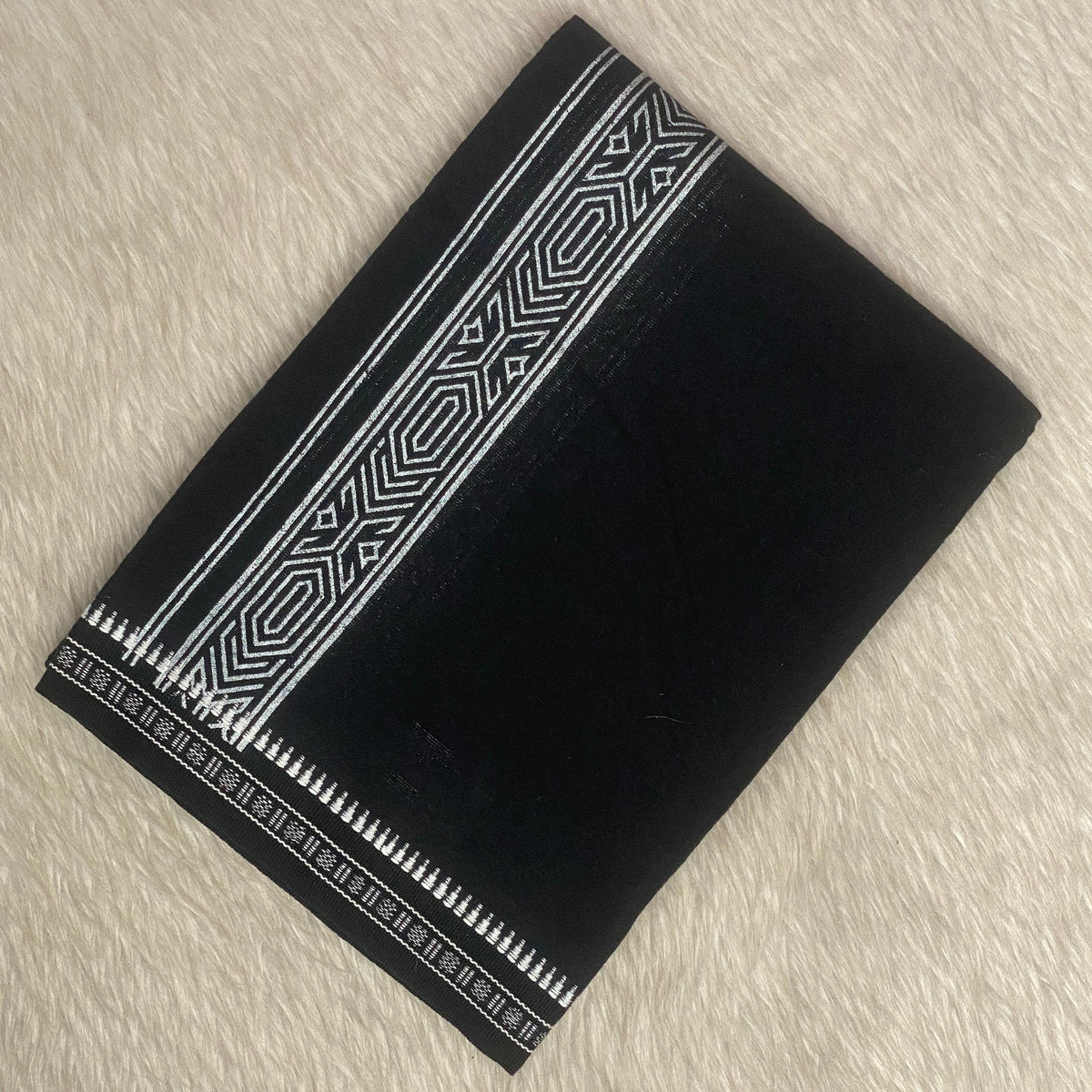 Black Dhoti with White Border