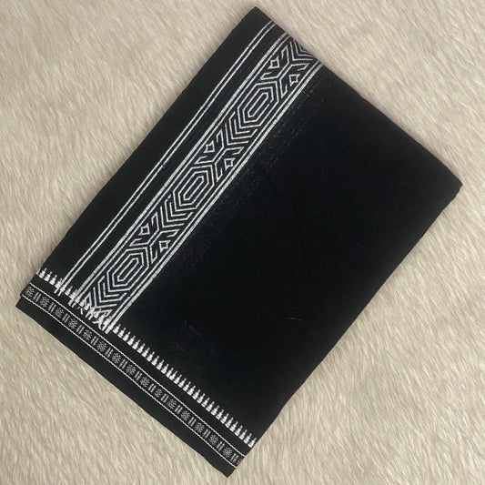Black Dhoti with White Border