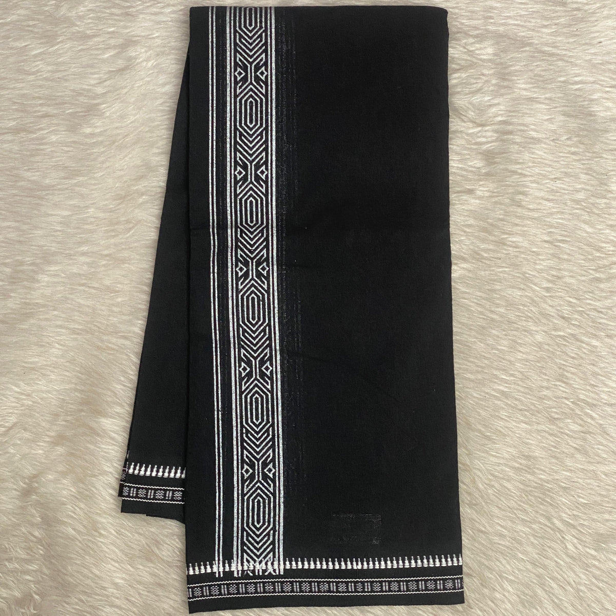Black Dhoti with White Border