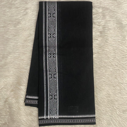 Black Dhoti with White Border