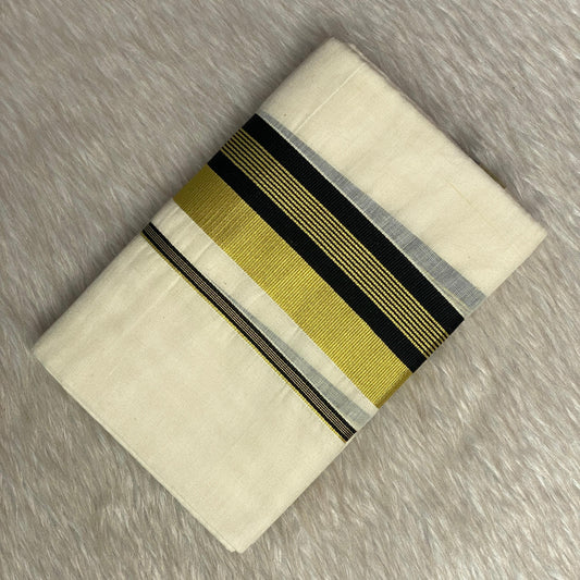 Kerala Cotton Set mund with Black Border