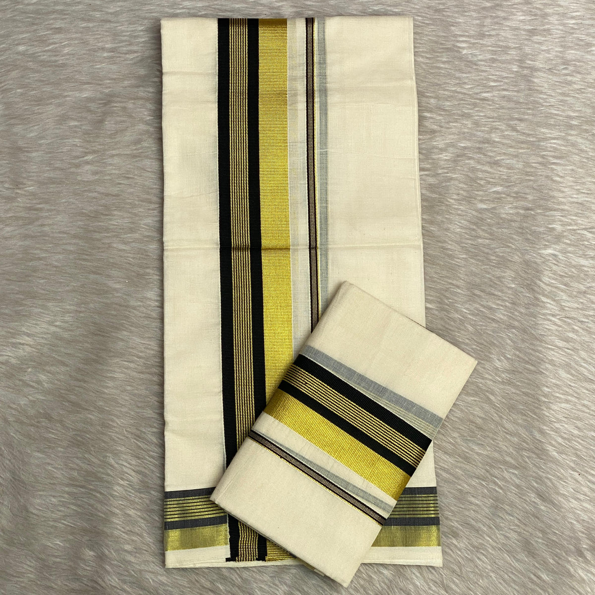 Kerala Cotton Set mund with Black Border