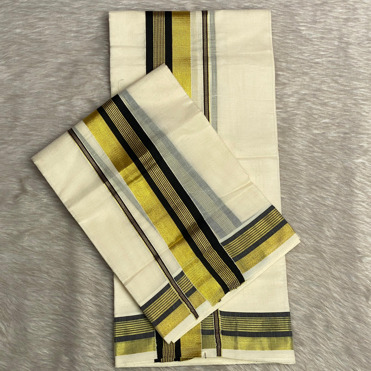 Kerala Cotton Set mund with Black Border