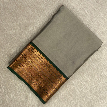 Soft Silk Sree in Grey (Wedding Collection)
