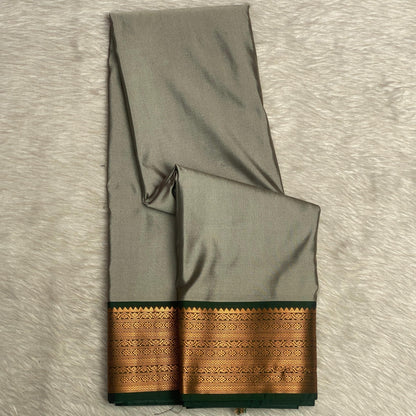 Soft Silk Sree in Grey (Wedding Collection)