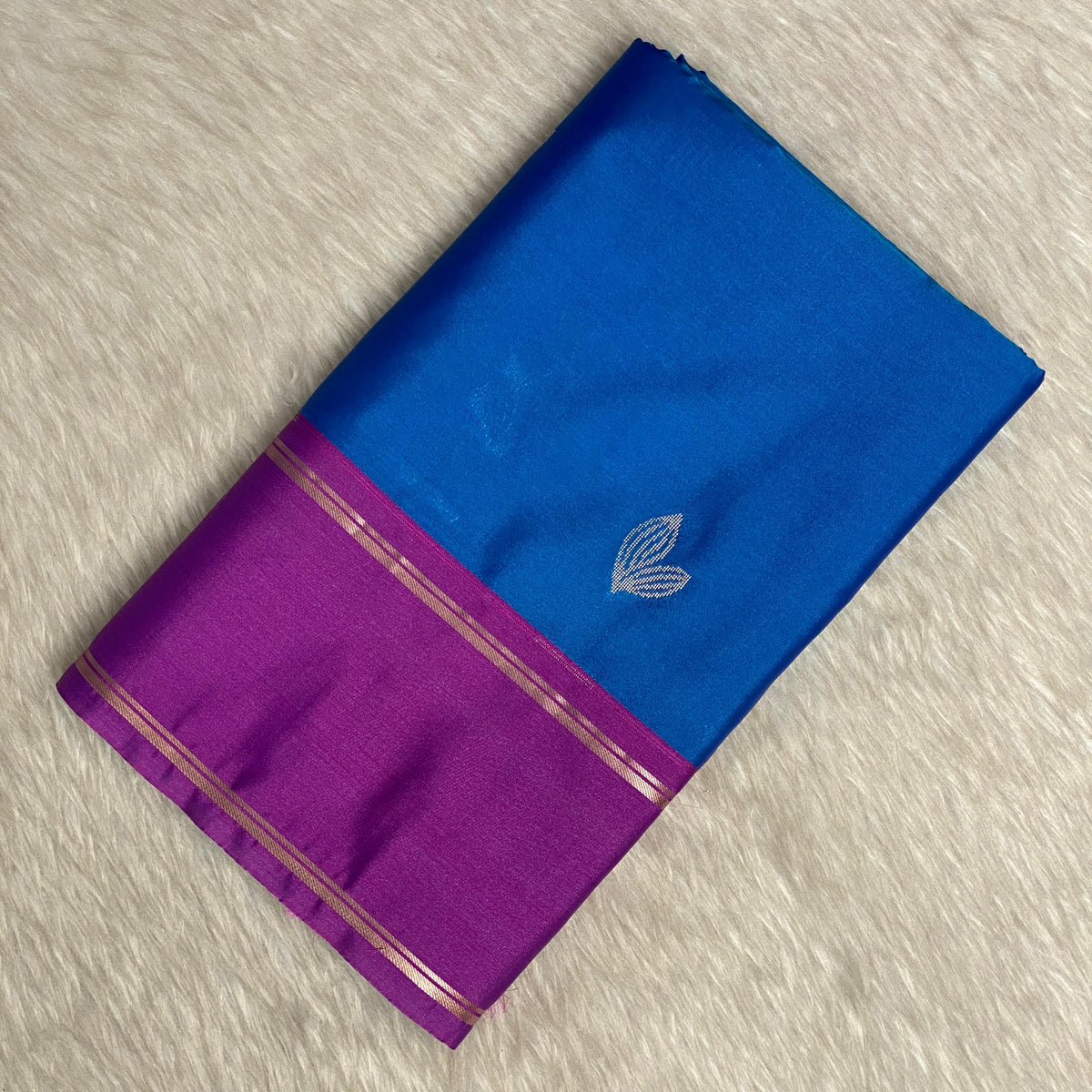 Royal Blue Kanchipuram Silk Saree with Magenta Pallu