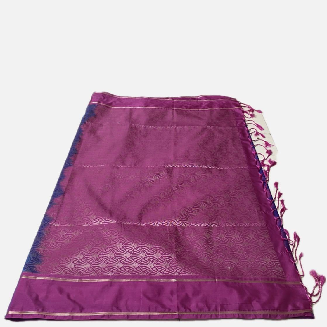 Royal Blue Kanchipuram Silk Saree with Magenta Pallu