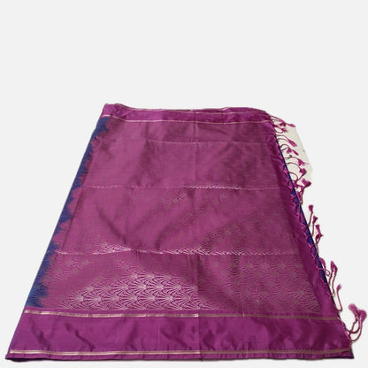 Royal Blue Kanchipuram Silk Saree with Magenta Pallu