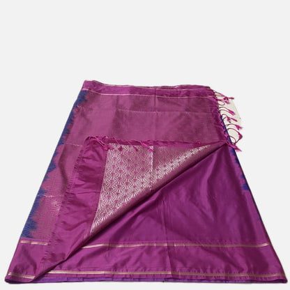Green Kanchipuram Silk Saree with Pink Border