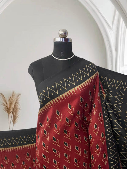 Vimala Malgudi Silk Saree in Red