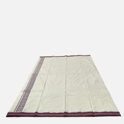 Maroon Floral kara White Dhoti