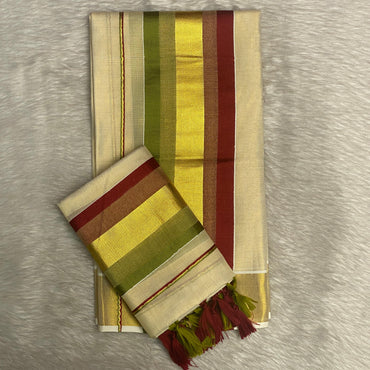 Vasudha Traditional Tissue Kerala Set Saree