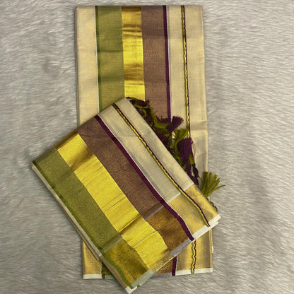 Vasudha Traditional Tissue Kerala Set Saree