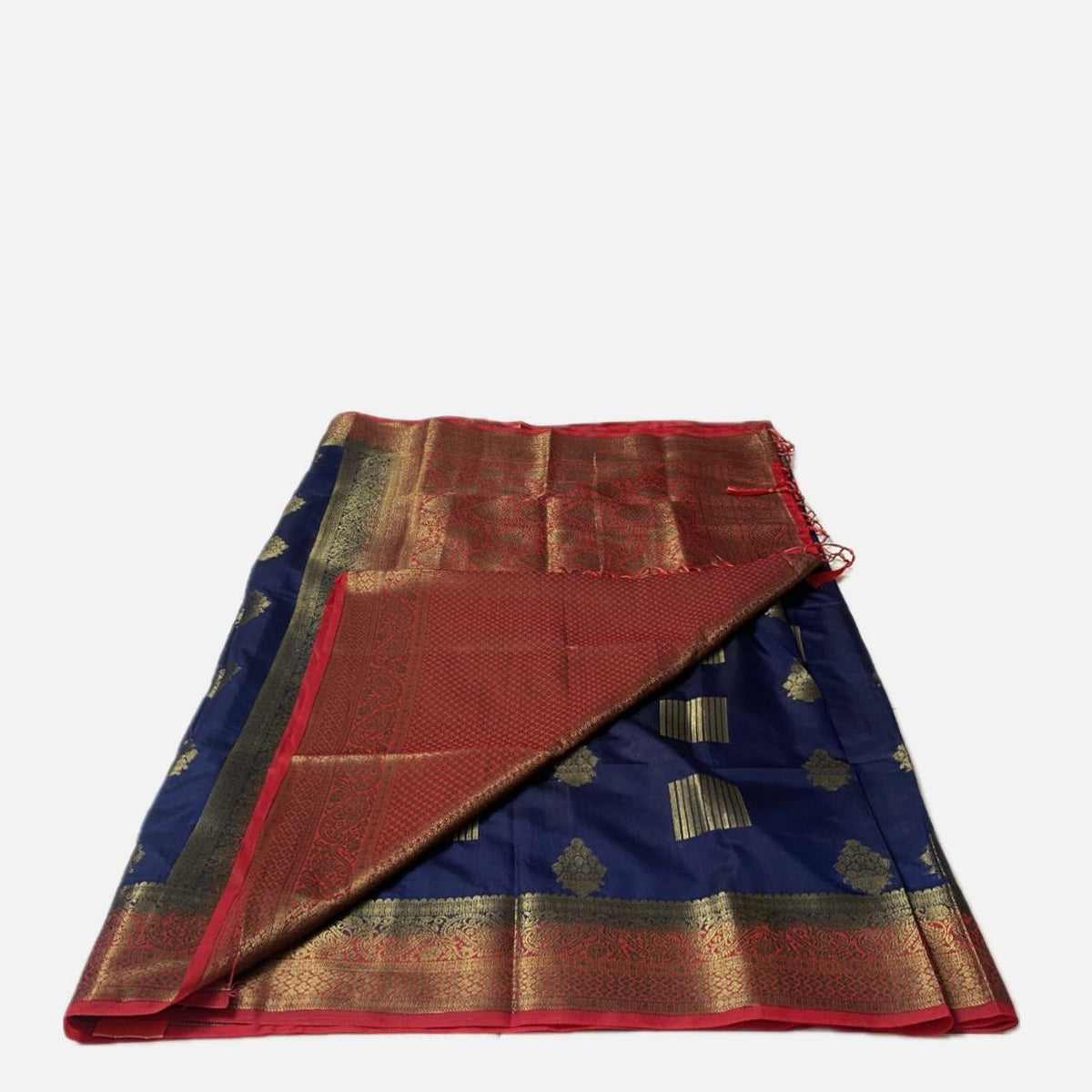 Royal Blue & Red Zari Banarasi Saree
