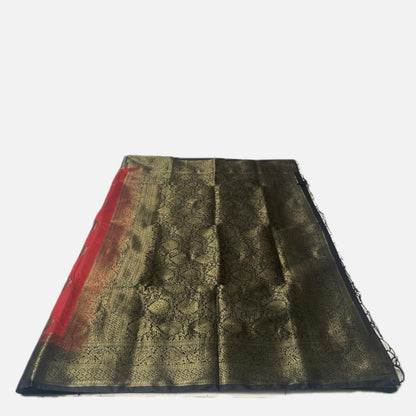 Classic Orange & Antique Gold Zari Banarasi Saree