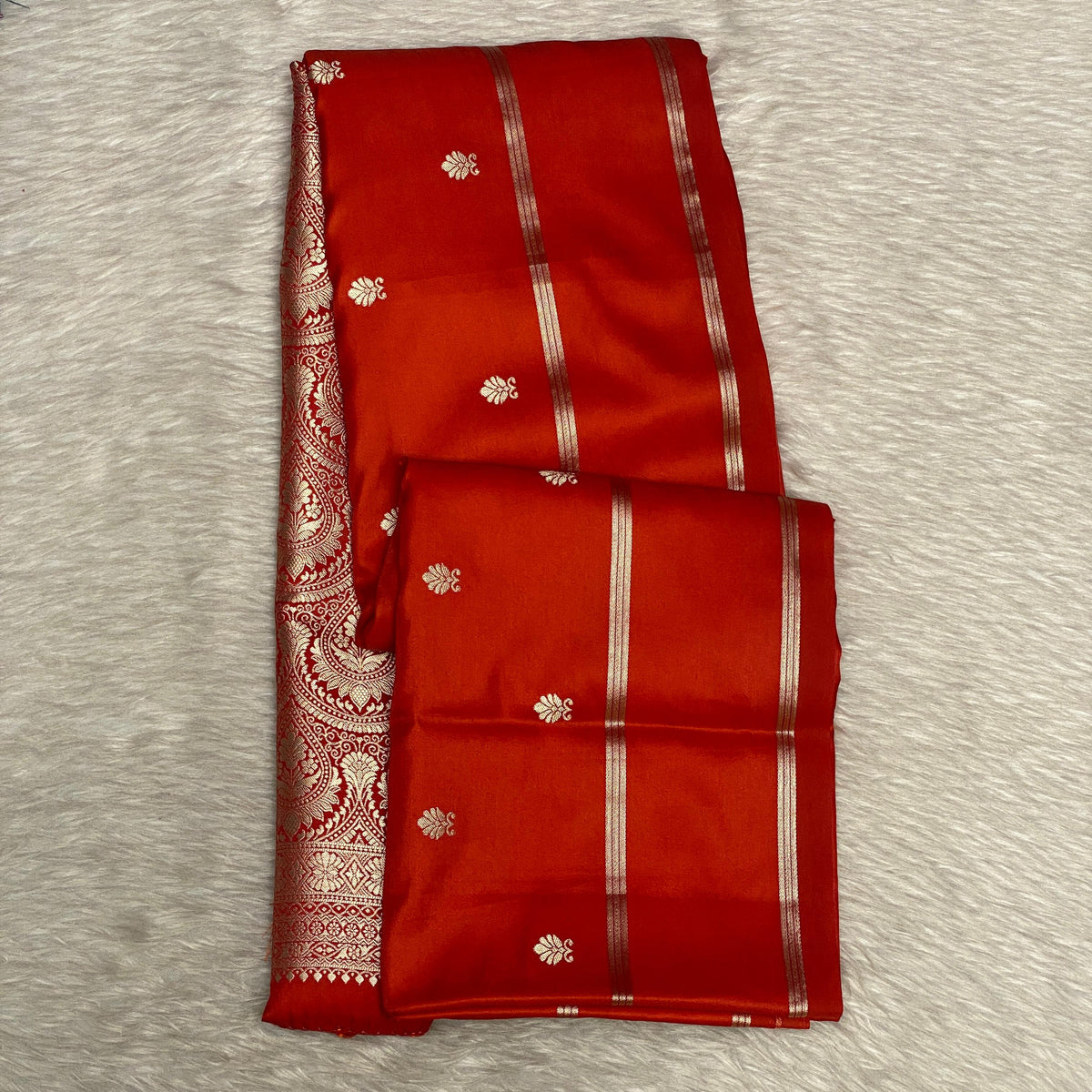 Classic Red & Gold Zari Woven Silk Wedding Collection Saree