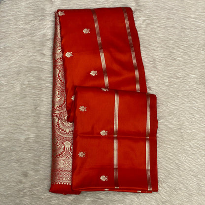 Classic Red & Gold Zari Woven Silk Wedding Collection Saree