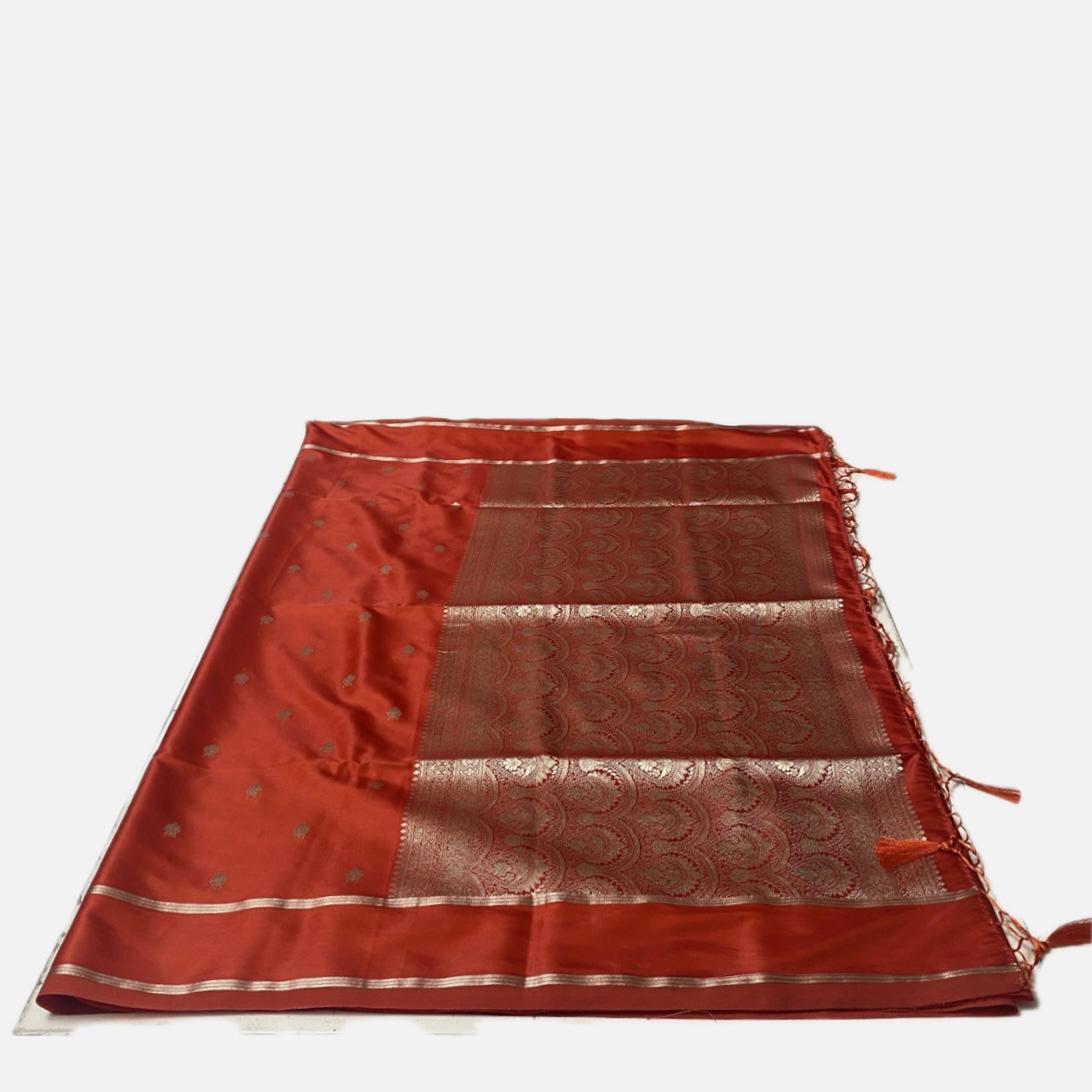 Classic Red & Gold Zari Woven Silk Wedding Collection Saree