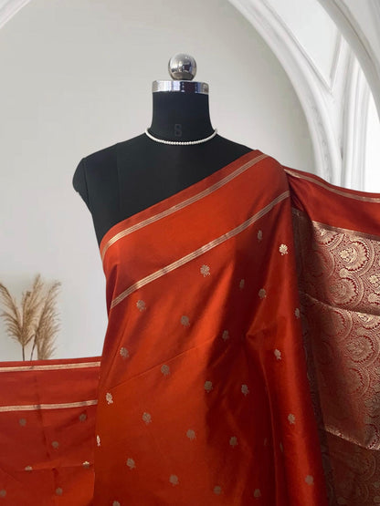 Classic Red & Gold Zari Woven Silk Wedding Collection Saree