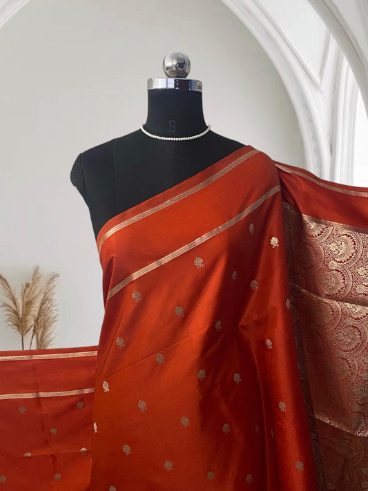 Classic Red & Gold Zari Woven Silk Wedding Collection Saree