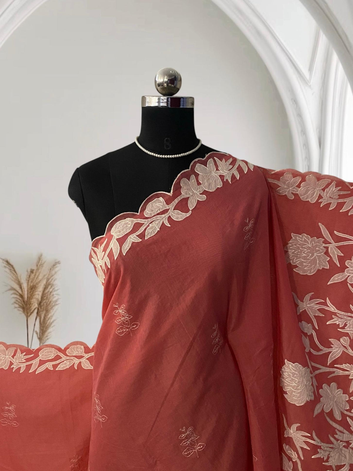 Chanderi Cotton Peach Fancy Saree