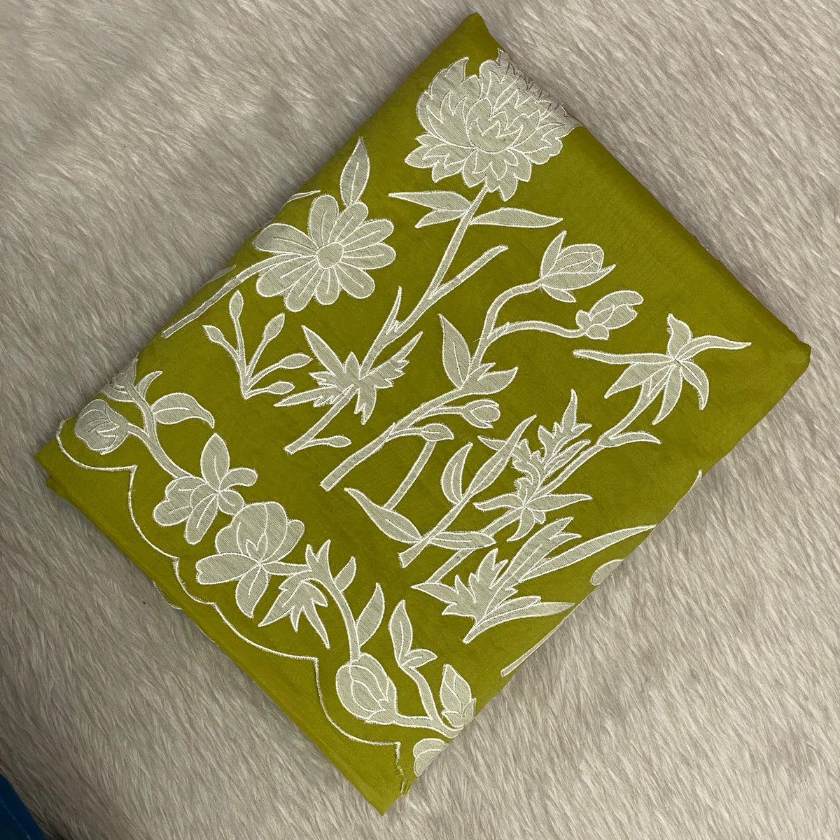 Chanderi Cotton Fancy Saree Olive Green