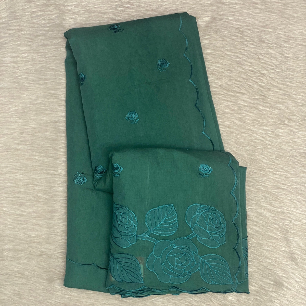 Chanderi Cotton Fancy Saree in Green