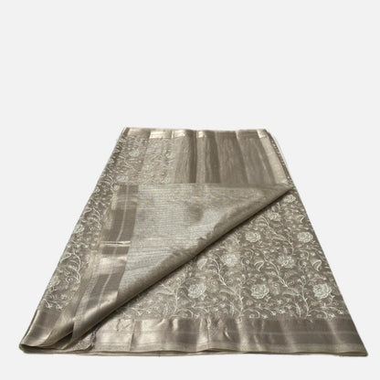 Tissue Organza Saree with Floral Embroidary