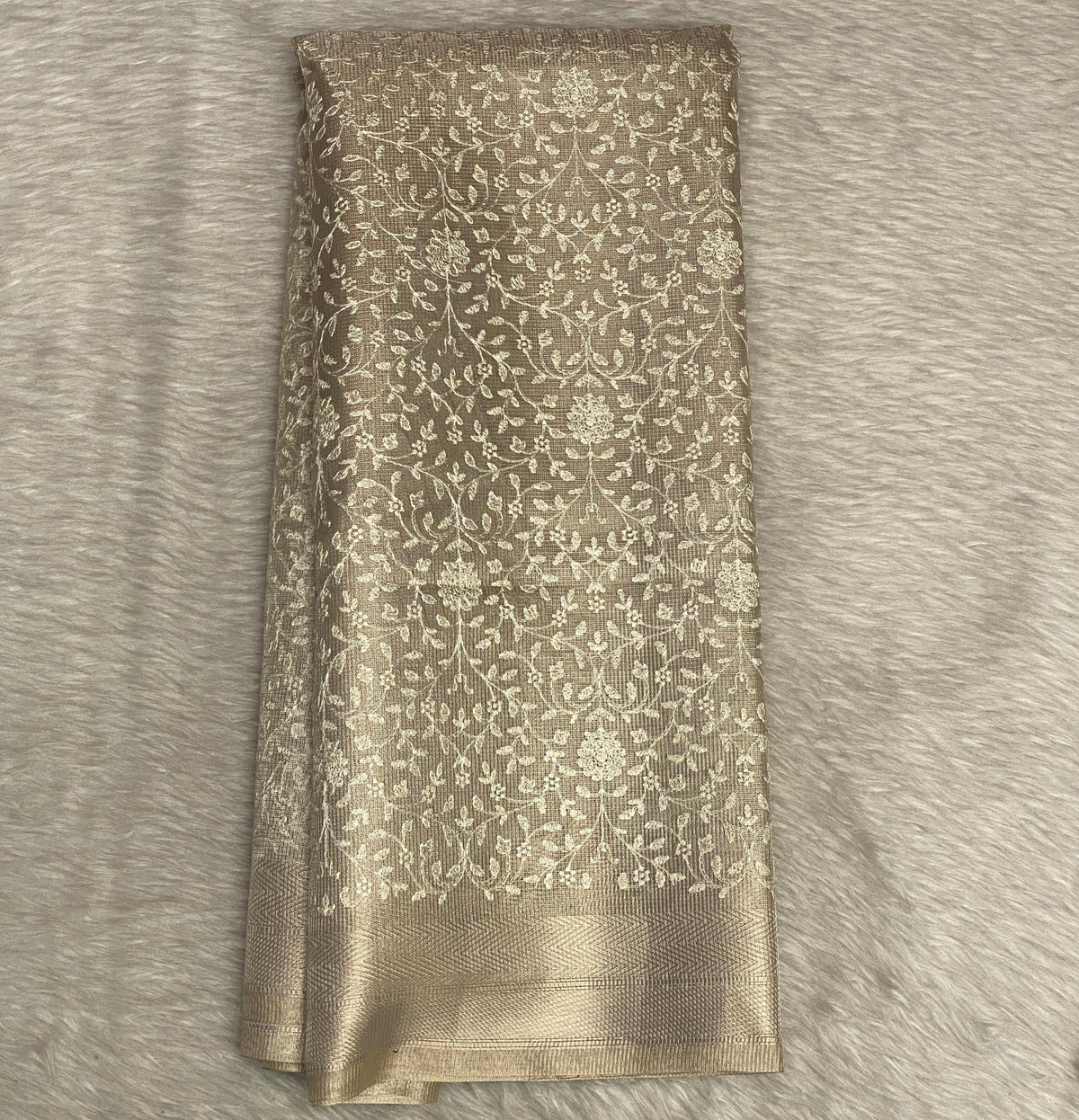 Tissue Organza Saree with Floral Embroidary