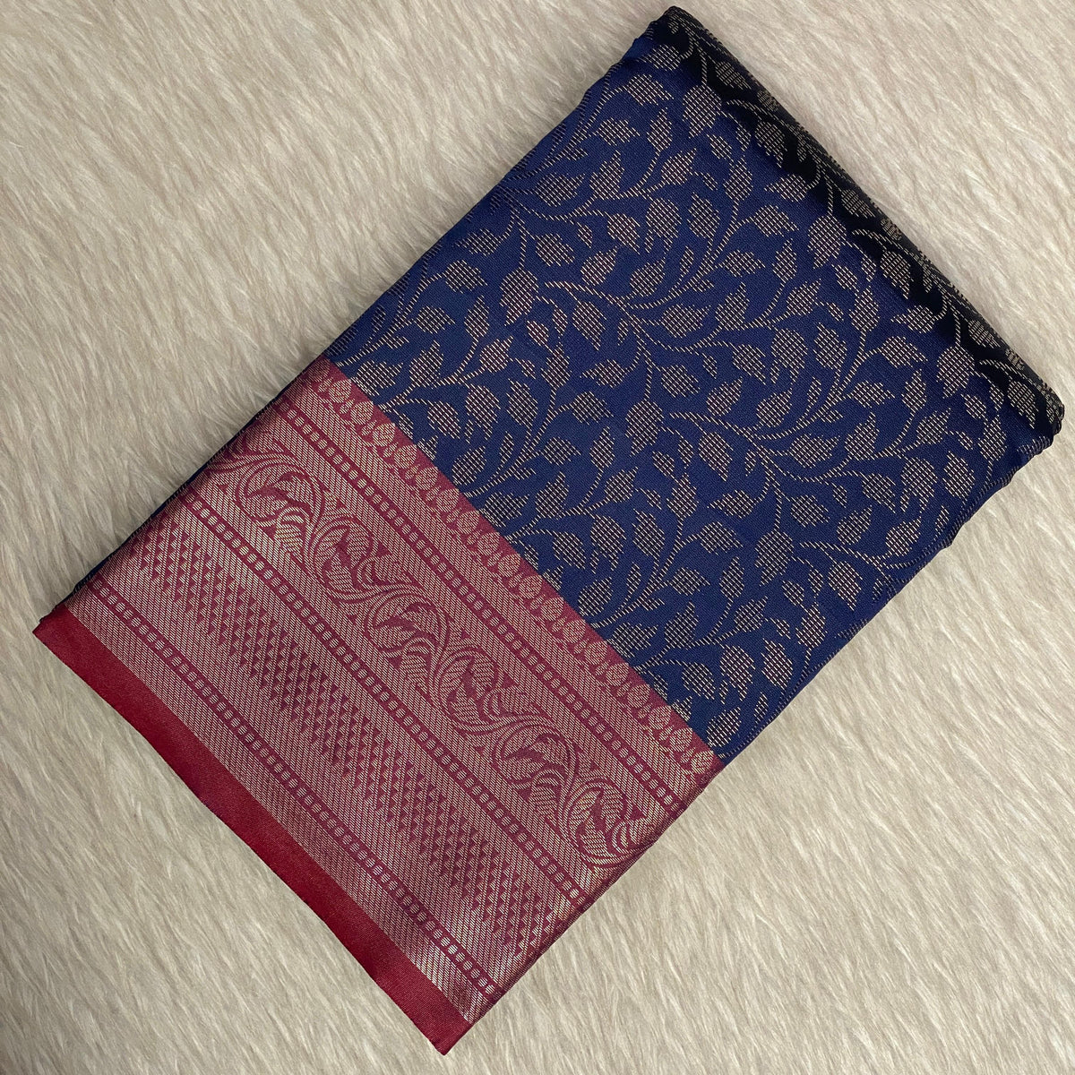 Semi Silk Saree in Blue (Wedding Collection)