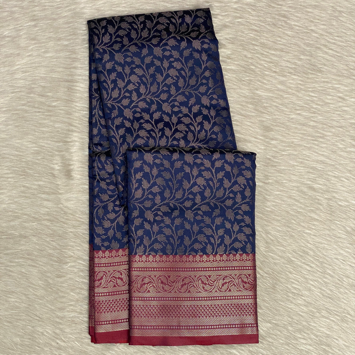 Semi Silk Saree in Blue (Wedding Collection)