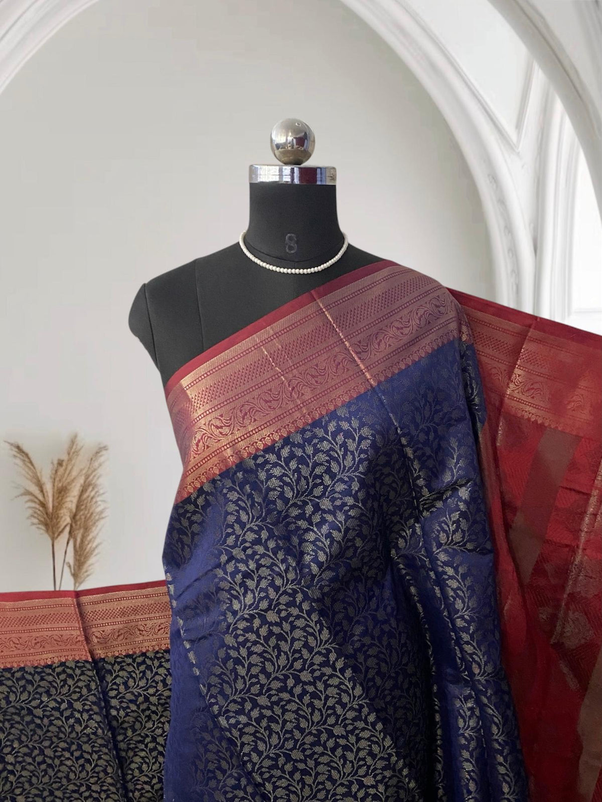 Semi Silk Saree in Blue (Wedding Collection)