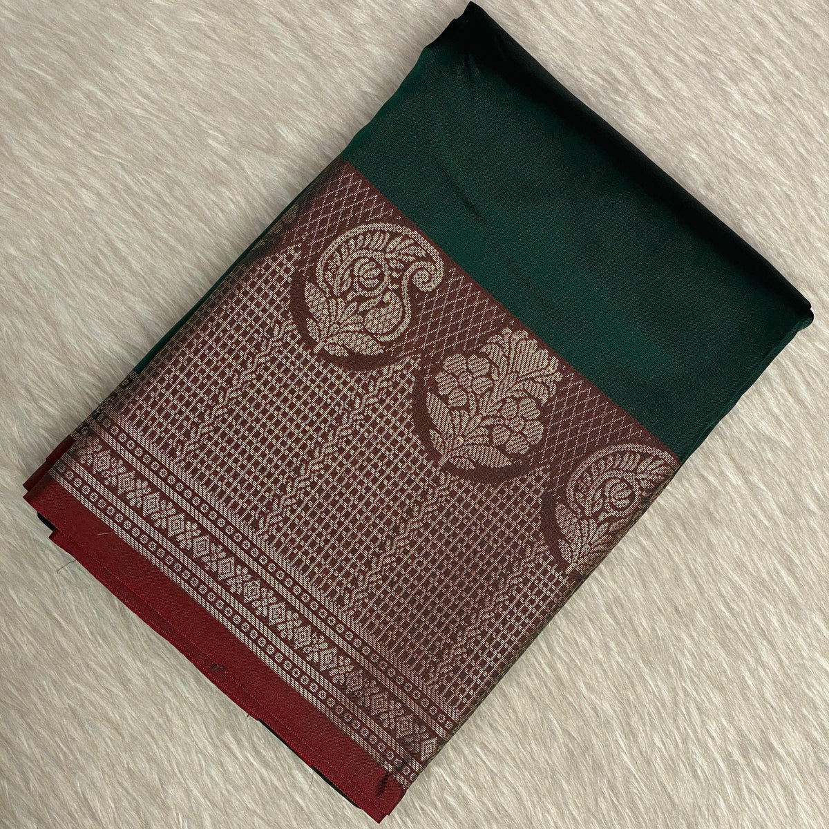 Semi Silk Saree in Green