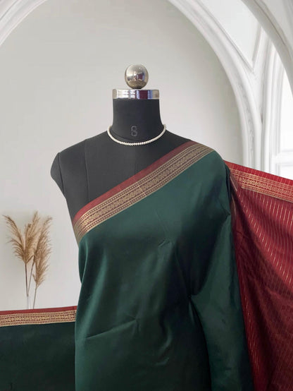 Semi Silk Saree in Green