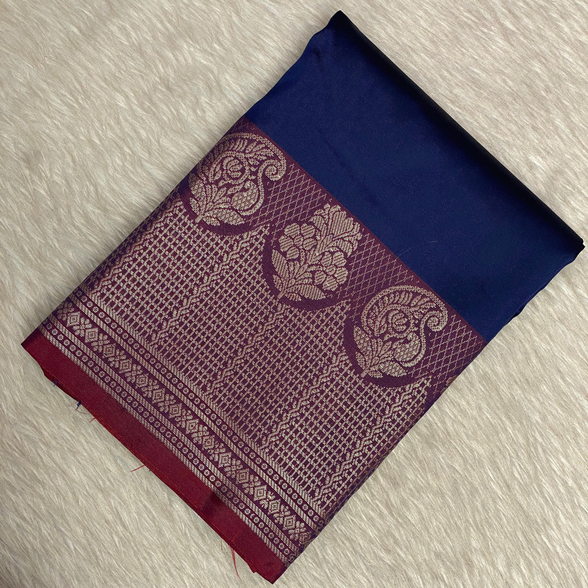 Semi Silk Saree in Navy Blue