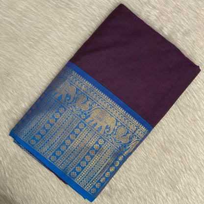 Kanchi Cotton Saree in Purple