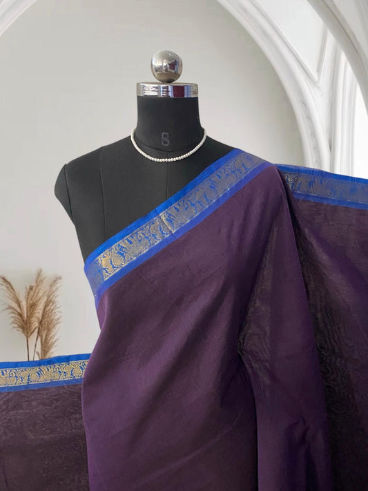 Kanchi Cotton Saree in Purple