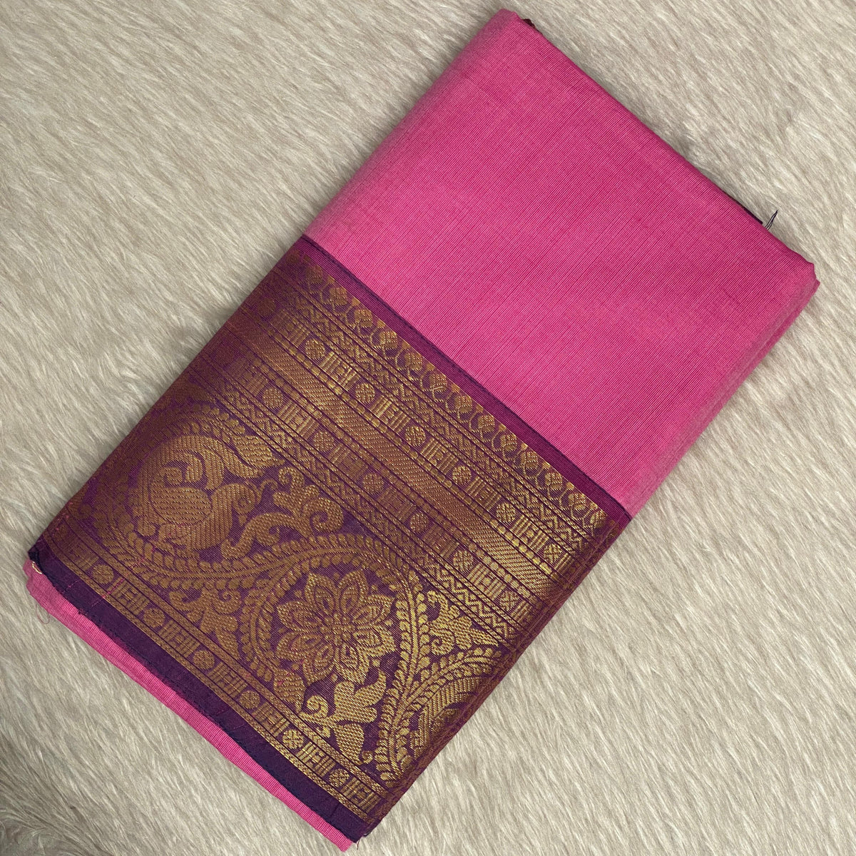 Kanchi Cotton Saree in Pink